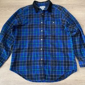 Cabin Creek Blue Plaid Button Down Size M